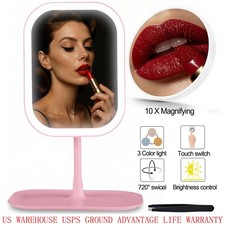 Espejo de Maquillaje 3 Colores Espejo 10x Lupa Rosa Pantalla Táctil​
