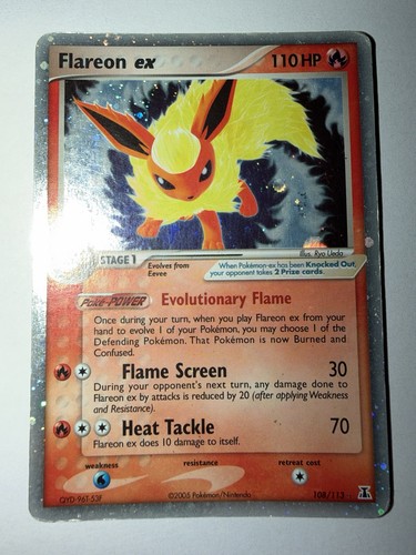 Pokemon TCG Flareon EX Holo Rare Card 108/113 Delta Species