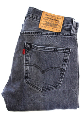 Levi's 501 ST Herren Slim Taper Jeans Big E W31 L32 Mittelgrau Stretch LEVK348
