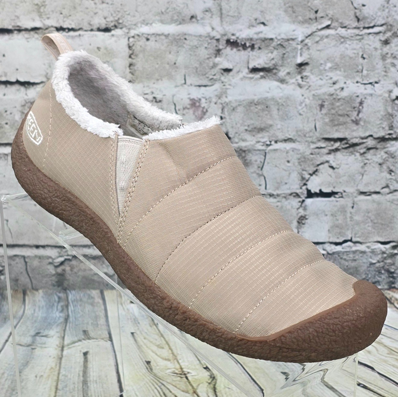 SAOLA Keen Howser pantofole slip on scarpe comode donna 9 beige marrone foderato suola rigida