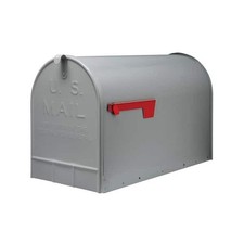 Stanley Gray, Extra Large, Steel, Post Mount Mailbox  Steel Gibraltar Rural