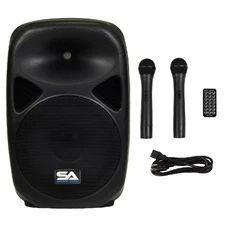Seismic Audio - RSG-12 - Powered 12" PA Speaker Rechargeable with 2 Wireless ...