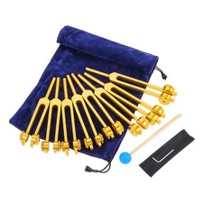 Chakra Tuning Fork Set 7 Chakras 1 OM Sound Therapy Healing Weighted with Hammer
