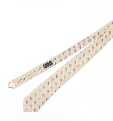 Herrenkrawatte Hardy Amies beige geometrisch 100 % Seide