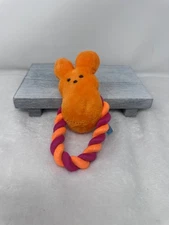 Orange Bunny PEEPS Pet 7" Tug Dog Toy by Fetch For Pets w/ Squeaker