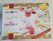 Nordic Ware 43 Piece Deluxe Christmas Baking Kit Cookie Cutter Spritz Press
