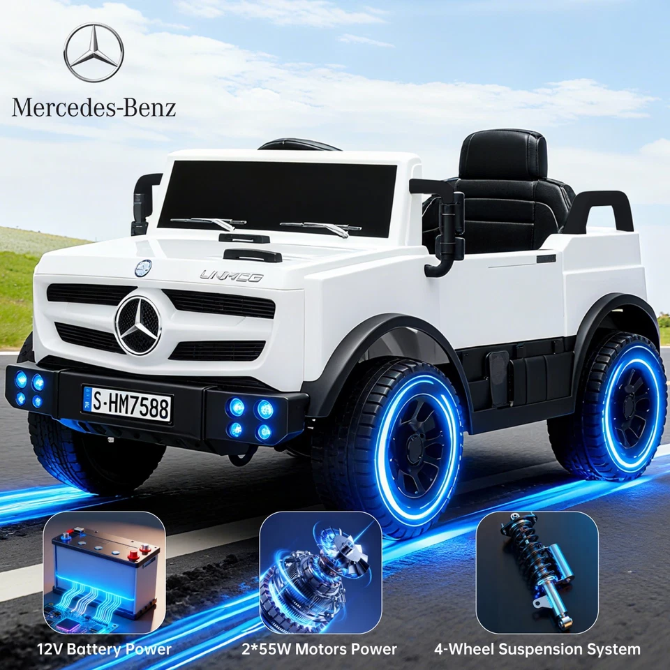 Mercedes Licensed 12V Ride on Toy Electric Car Age for 1-4 w/ Parent Remote MP3 - Image 4 of 4