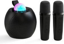 Karaoke Machine Mini Bluetooth Speaker w/ 2 Wireless Mics Perfect for Gifts