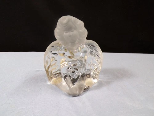 Fenton Clear & Clear Satin Glass Angel Figurine INV3