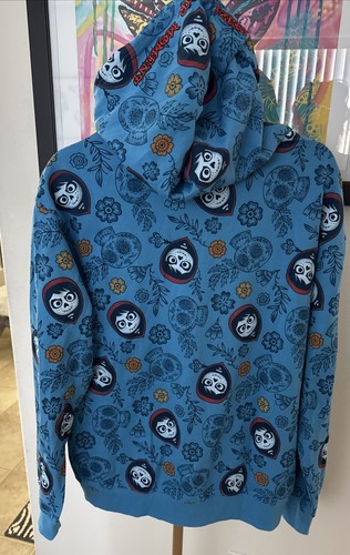 Neu mit Etikett Disney Coco Hoodie-Jacke blau Miguel bestickt Schriftzug Größe Herren L ** - Bild 3 von 4