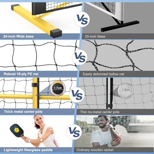 Pickleball Set with Net, 22 FT Regulation Size & 11 FT Half Court Size Pickleball Set with Net, 22 FT Regulation Size & 11 FT Half Court Size