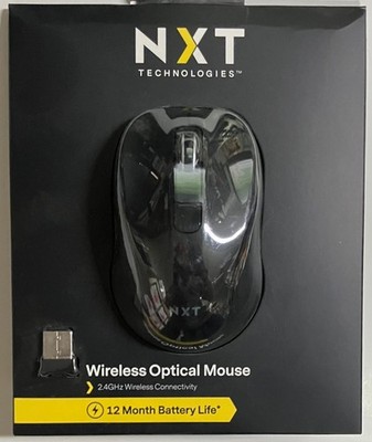 NXT Wireless USB Optical Mouse NX60885, 3 Button, Compact, Black-NEW, SHIPS FREE
