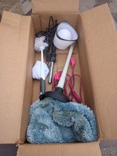 Lot of household items toilet scrubber plunger seat cover curling iron extension