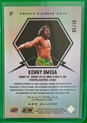 2024 Upper Deck Allure Aew - Kenny Omega #37 Purple Diamond