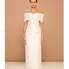 Sonya Moda Aspen Off Shoulder Maxi Dress Ivory Formal Wedding Guest S