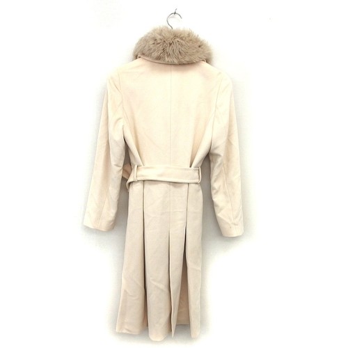En Quete Fuchspelz-Trenchcoat langer Schlitz OFF-WHITE Damengröße 11 - Bild 2 von 7