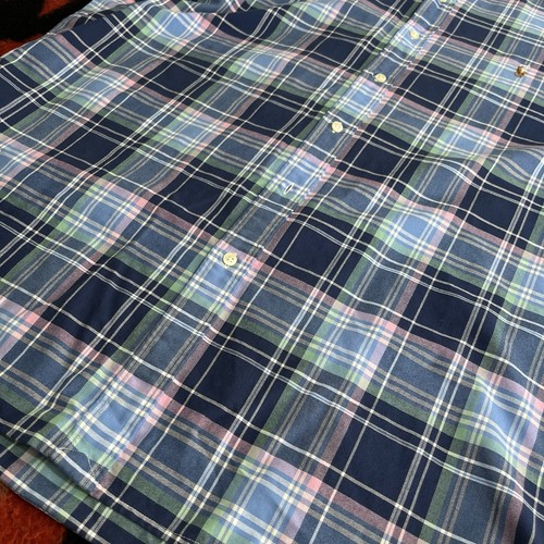 Ralph Lauren Shirt Mens 2XL Oxford Blue Pink Plaid Button Down Casual Preppy - Picture 3 of 12
