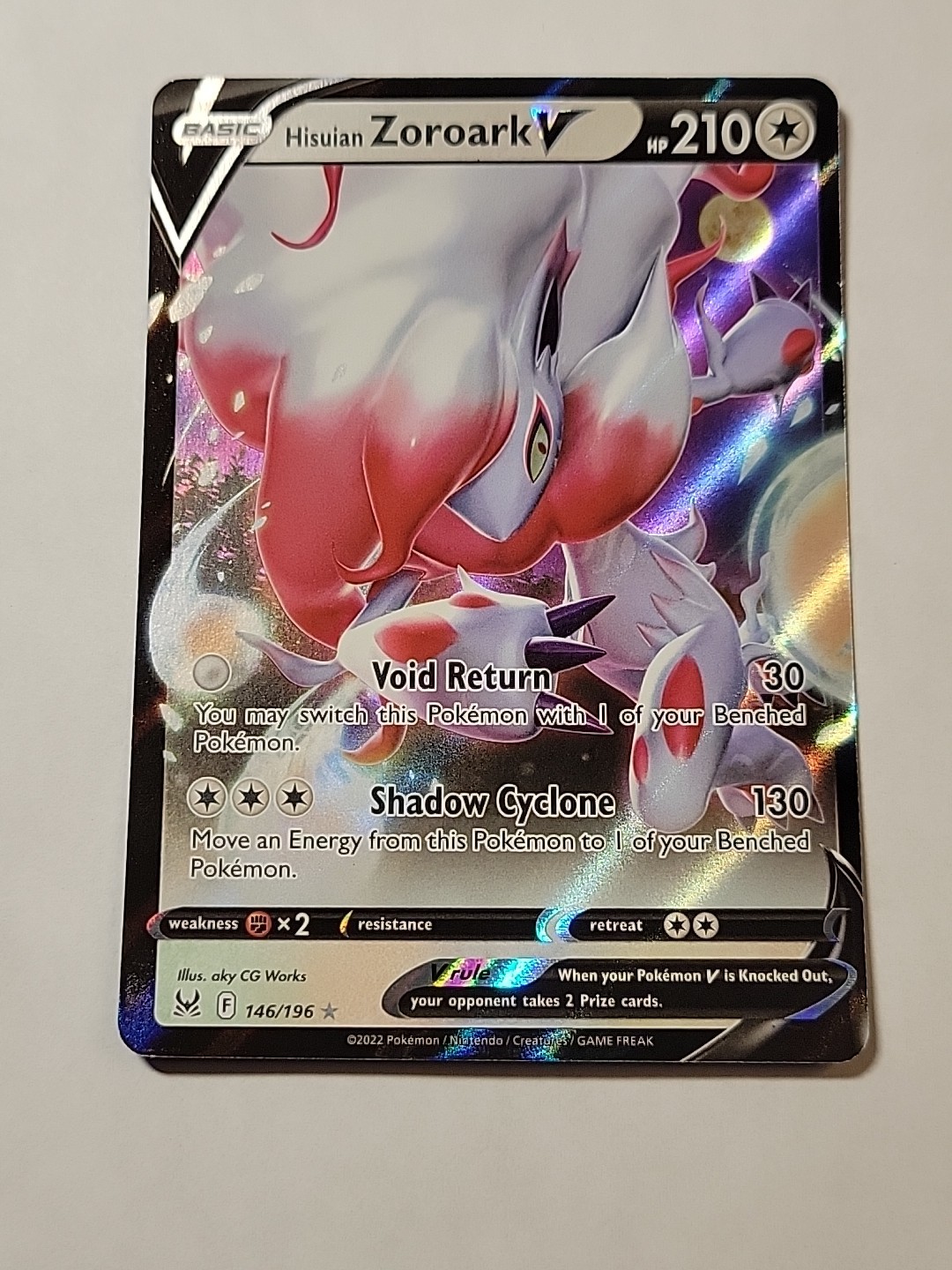 Hisuian Zoroark V 146/196 Lost Origin Holo Ultra Rare Pokemon TCG NM (F017)