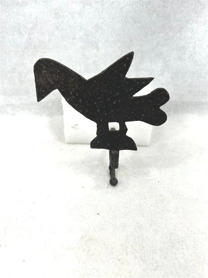 старинный палка колышек крюк железа раннего примитивизма с птицей 18th c подлинный - Изображение 4 из 4