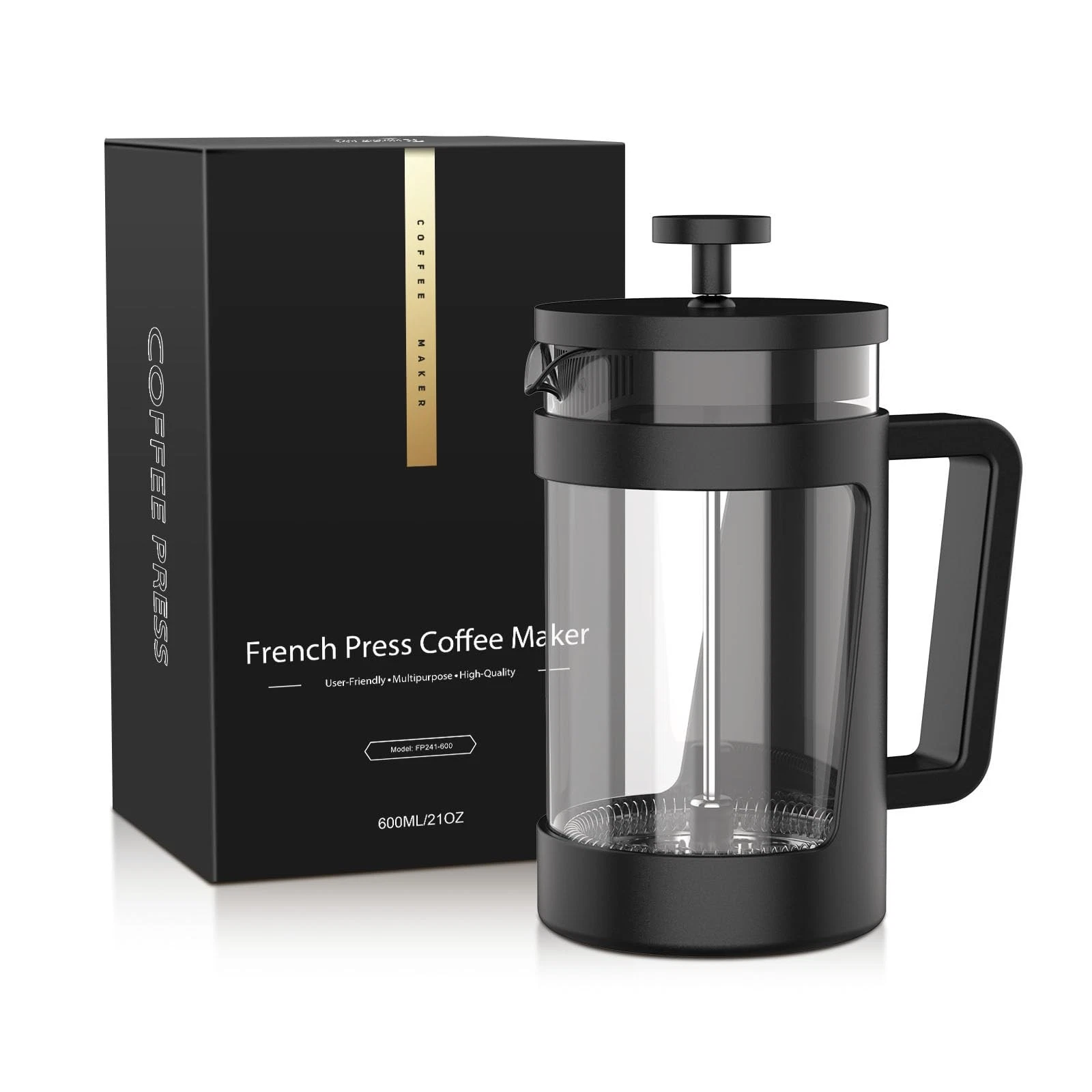 600ml French Press, Coffee Maker French Press, Coffee Press with 3 Filters...