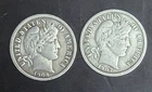 1906-1907 (P) Barber Dimes - 90% Silver - Fine+ 2 Coin Lot - Original Pics