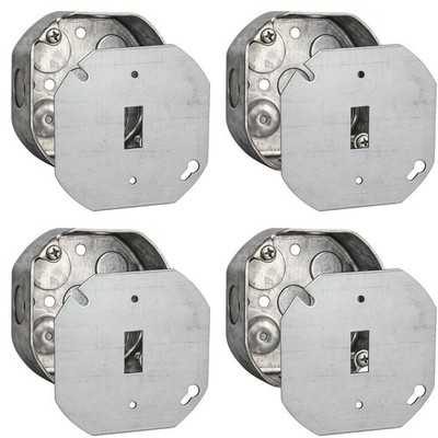 (4 Pack) Octagon Stainless Steel Electrical Junction Box & Toggle Switch...
