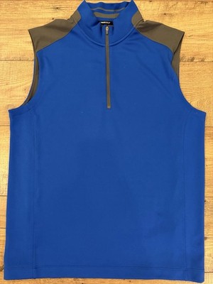 Nike Golf Dri-Fit Tour Performance 1/4 Zip Vest Mens Medium Royal Blue Gray
