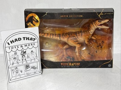 Jurassic Park World VELOCIRAPTOR Tiger Raptor Dinosaur Figure Amber Collection