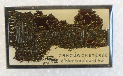 ONHOÜA CHETEK8E Pinback Button d'hier a aujourd'hui Rectangular