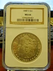1880 S United States Morgan Silver Dollar $1 NGC MS 64