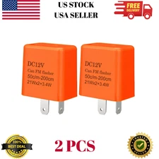 2Pack Adjustable Electronic Turn Signal Flasher Relay, 12VDC 2-Pin, LED... 