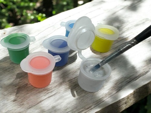 3.5ml Small plastic paint/sample/craft pot/jar/container-hinged lid 20,30,40,50 - Picture 8 of 8