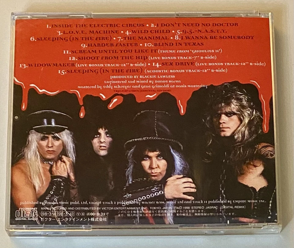 W.A.S.P. / Live... In The Raw JAPAN 15TRX VICP-60152 RARE Foto 3 de 3