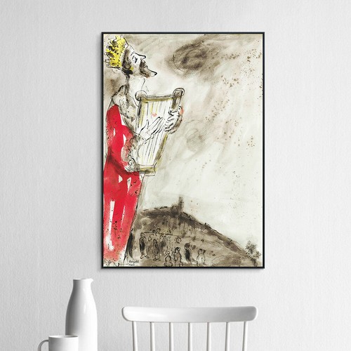 Gerahmte Leinwand Wandbild Menschen in Rot von Marc Chagall Wohnzimmer Wohndeko - Bild 2 von 21
