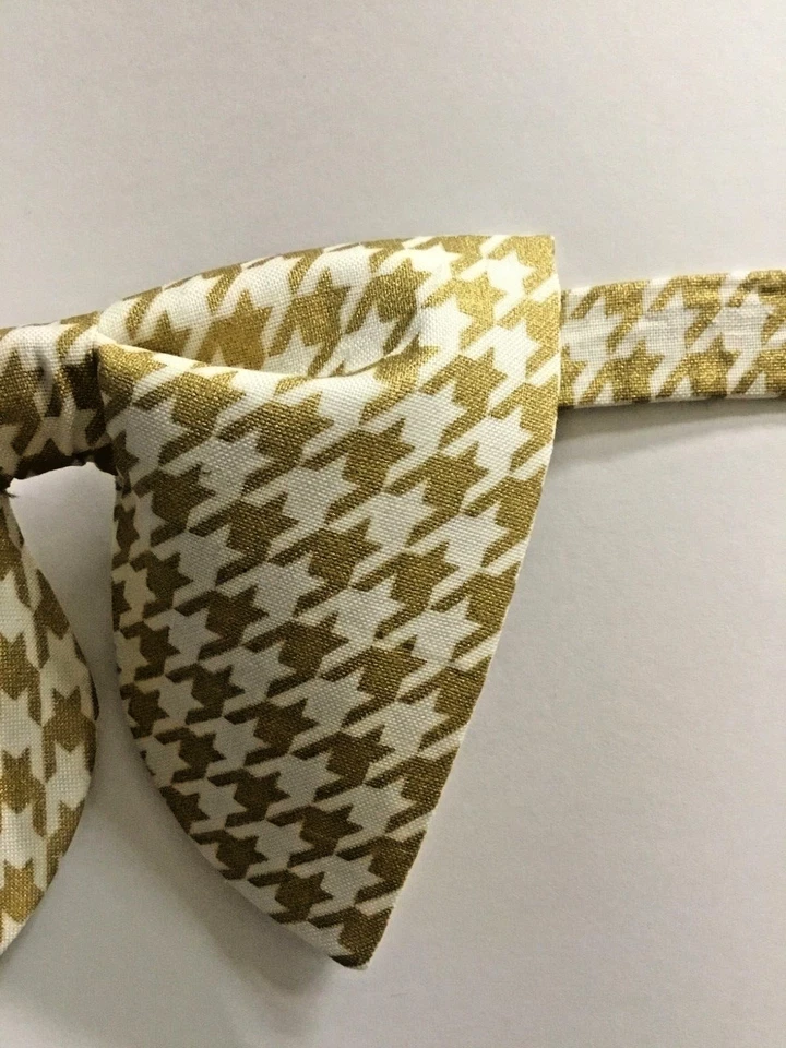 Pajarita de gallo dorada/blanca de gran tamaño estilo vintage años 70 boda graduación regalo Foto 2 de 3