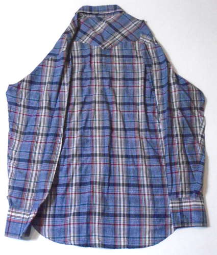Vintage 80s Sears Western Wear Pearl Snap Shirt Multi Color Plaid Thin Cowboy - Picture 5 of 5