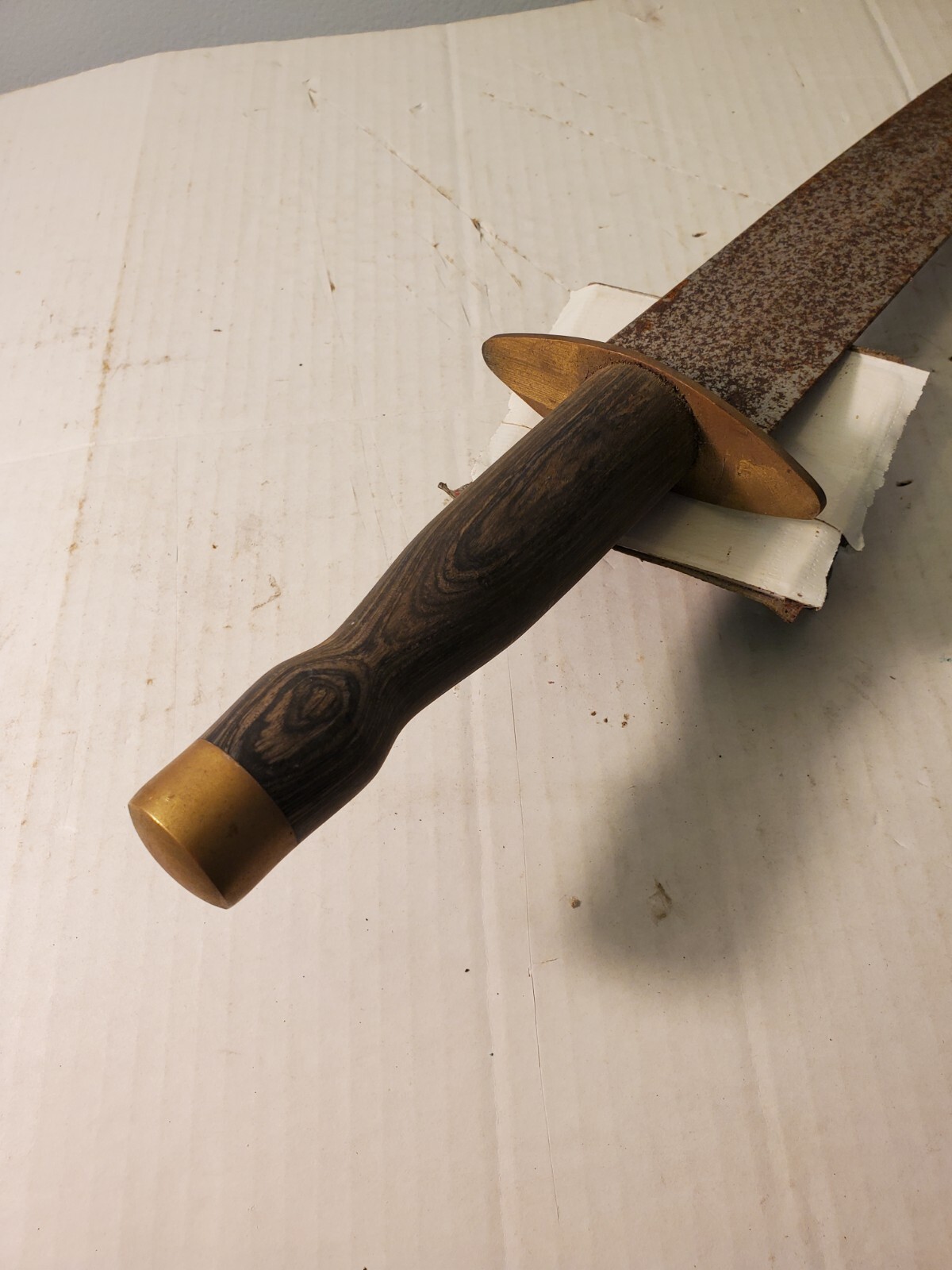 Vintage Pakistan Fixed Blade Knife/Dager W/Wood & Brass Handle eBay