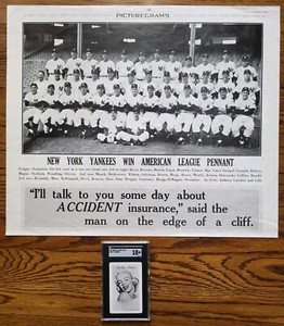 MICKEY MANTLE Rookie HUGE Yankees Team Photo Joe DiMaggio Oct. 1951+ YOGI 1947