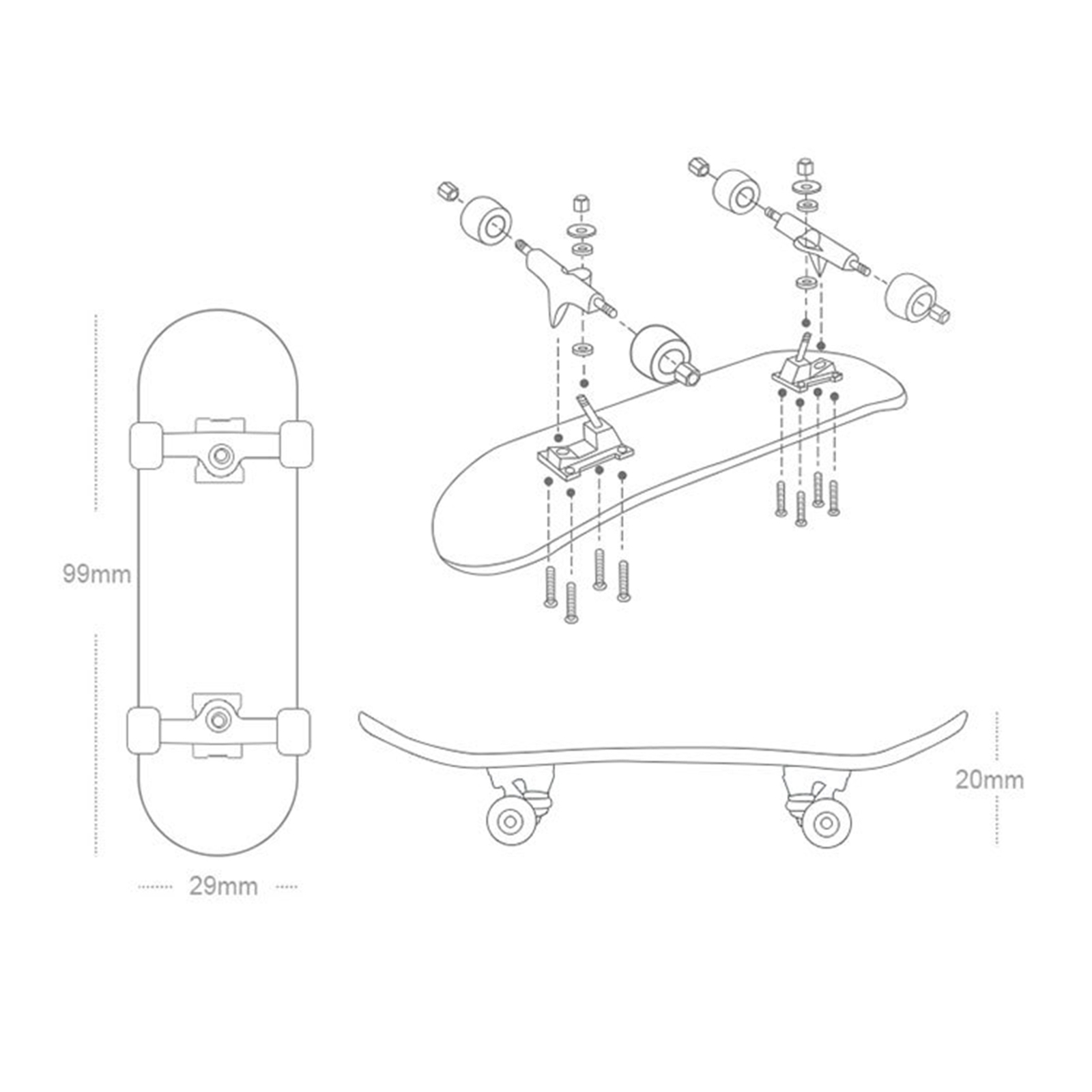 Finger SkateBoard Wooden Fingerboard Toy Professional Stents Finger