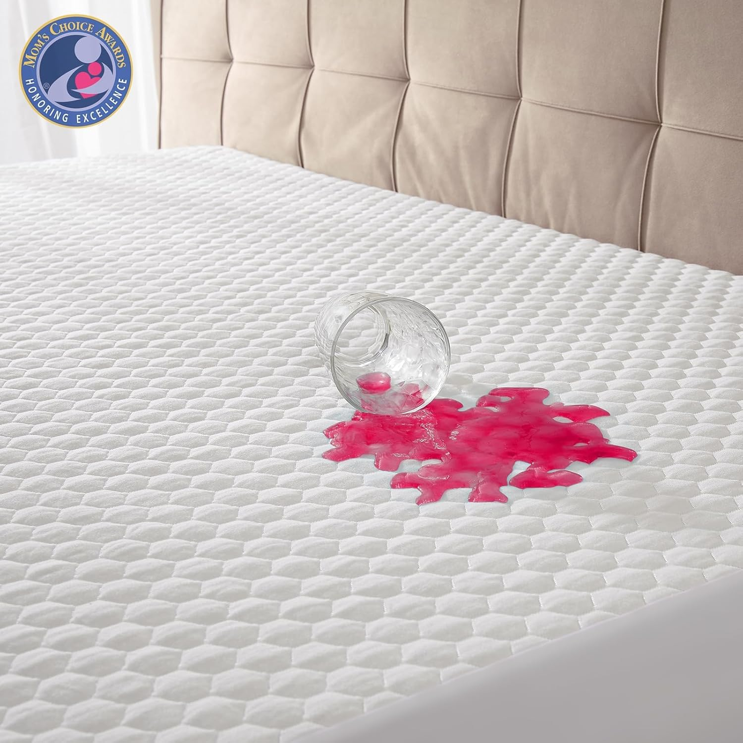 100% Waterproof Mattress Protector, Queen Size, Fitted Sheet with Stretchable Po