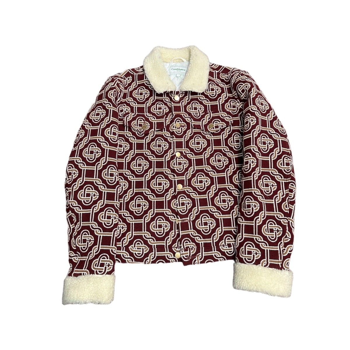 Casablanca Monogram Sherpa Denim Jacket (Bordeaux) | eBay