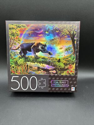 MB Puzzle 500 Piece Puzzle Called Panther Twilight - Foil Effect