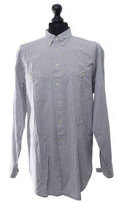 JOOP! Langarm Freizeithemd Hemd L KW41 dunkelblau gestreift Button-Down ÄL:63cm