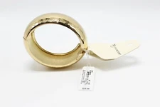 New Directions Wide Hammered Gold Hinged Bangle Bracelet #B2077