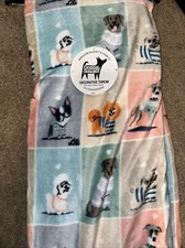 Berkshire throw blanket Doggie Drawings boston terrier french bulldog new