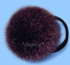 NEW GENUINE PURPLE FOX FUR EARMUFFS one size fits all