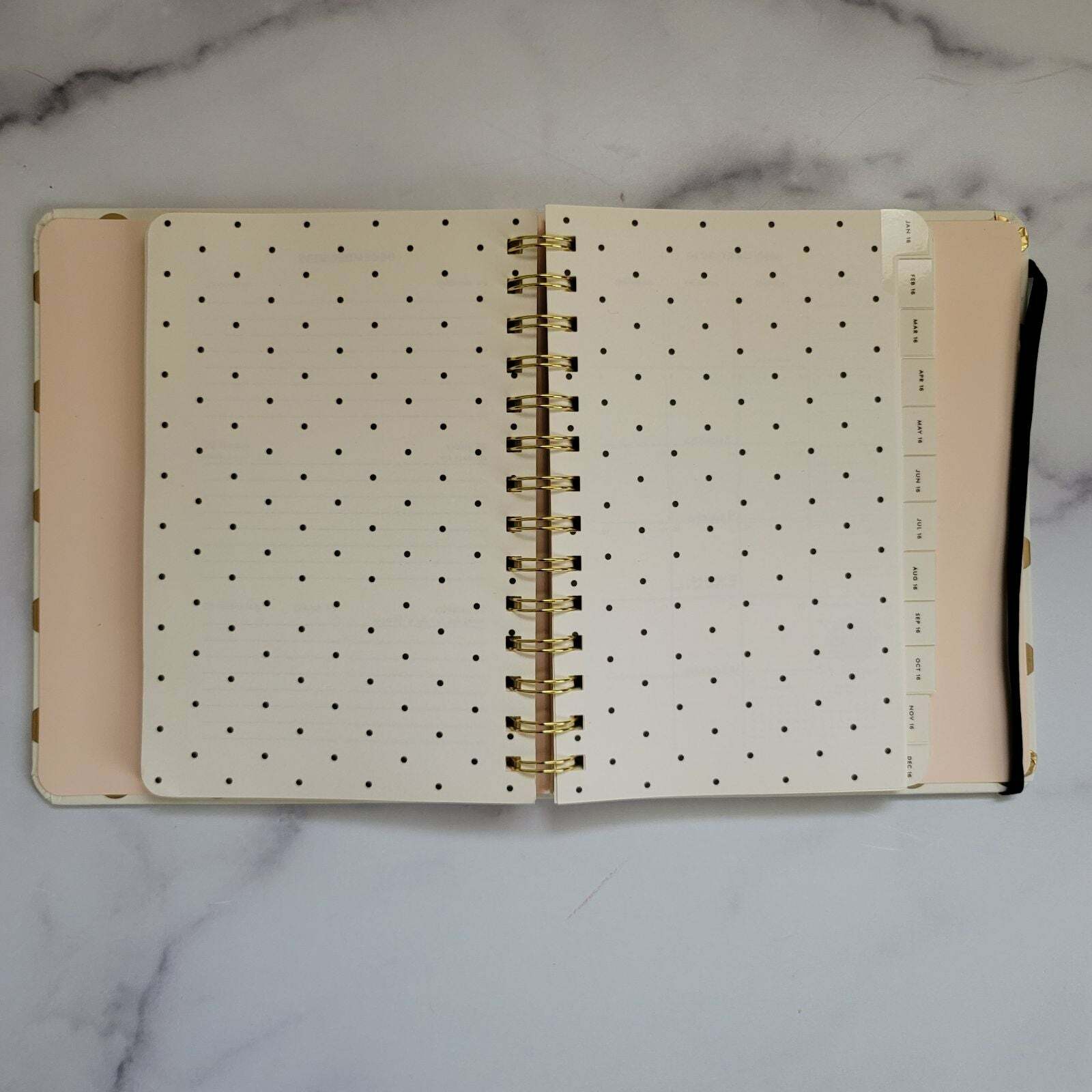 Kate Spade schedule planner polka dot 2016 cream gold… Gem