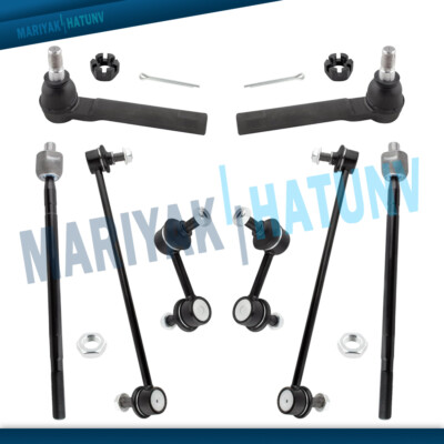 8PCS Tie Rod and Sway Bar Link For 2004 2005 2006 2007 2008 2009 Nissan Quest