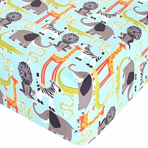 Glenna Jean Crib Fitted Sheet Jungle Babies Blue Mini eBay