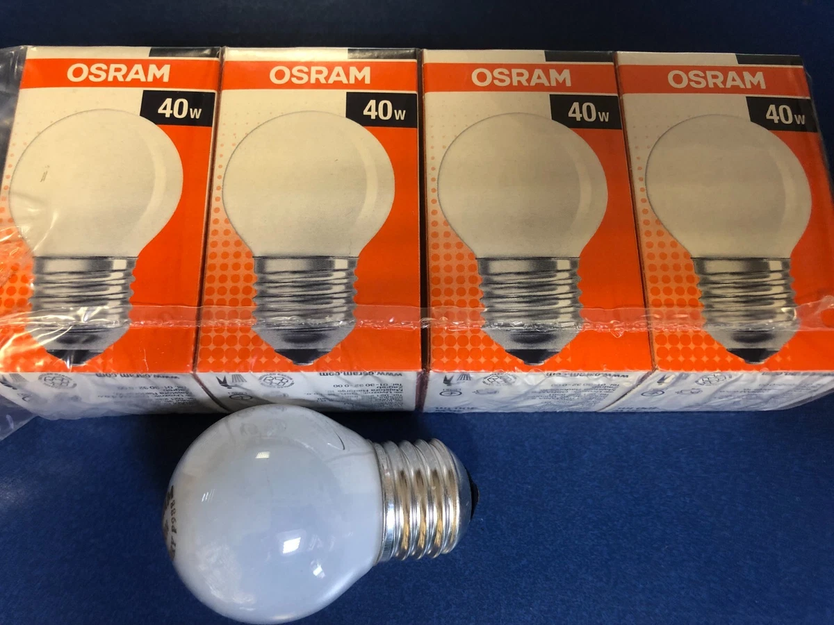 5X OSRAM Classic P Lightbulb Drops E27 40W Matte Bulbs Lamp  